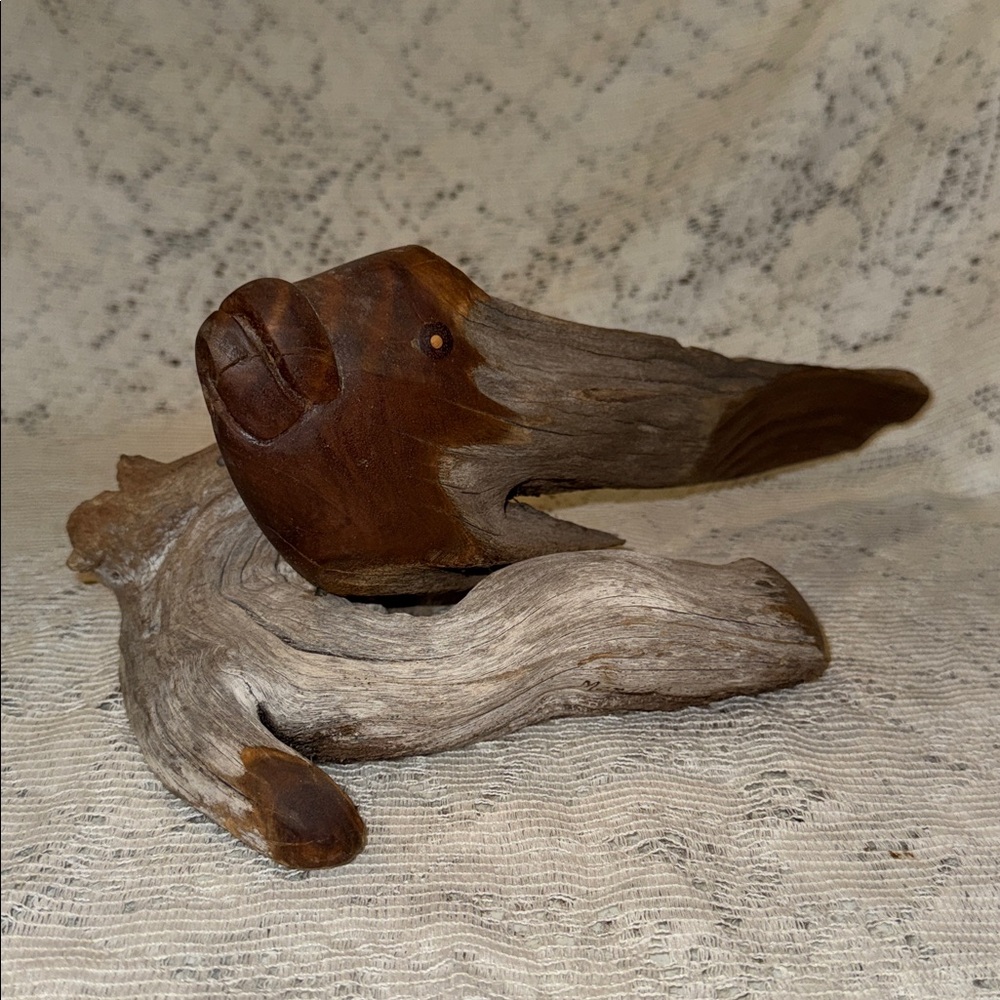 Mendoza Handcarved Fish made in Key West Fl.  13.5 X 6”. wood